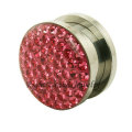 Pierre de carrosserie unique bijouterie 316L acier cristal rose 10mm oreille Plug